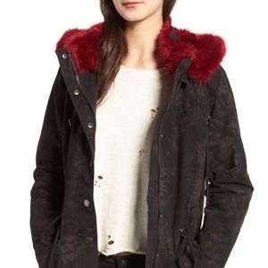 BLANKNYC Attention Span Faux Fur Trim Jacket